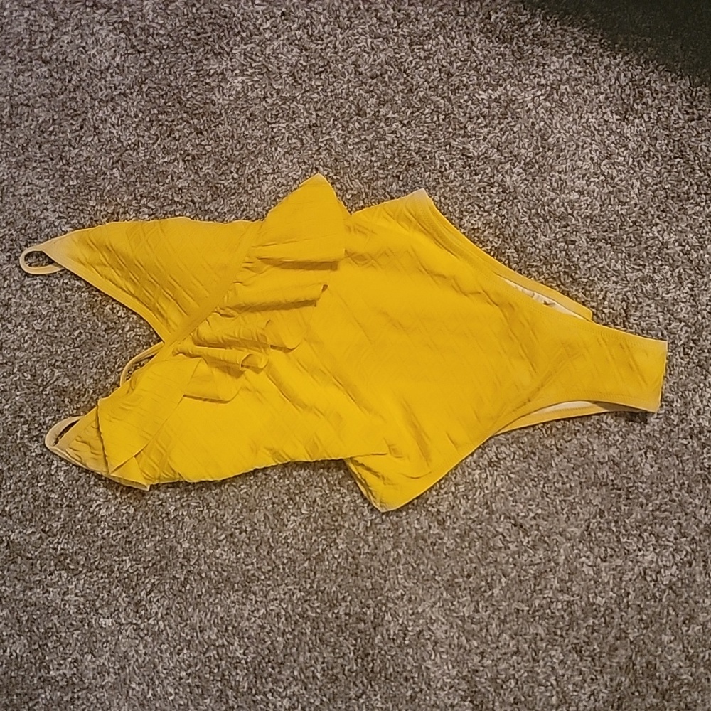 Yellow One Piece Swimwear